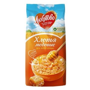 Готовый завтрак Любятово Хлопья кукурузные медовые, пакет (фото modal nav 1)