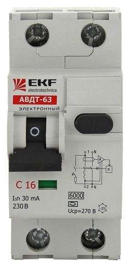 Дифференциальный автомат EKF АВДТ-63 2П 30 мА C (фото modal 1)