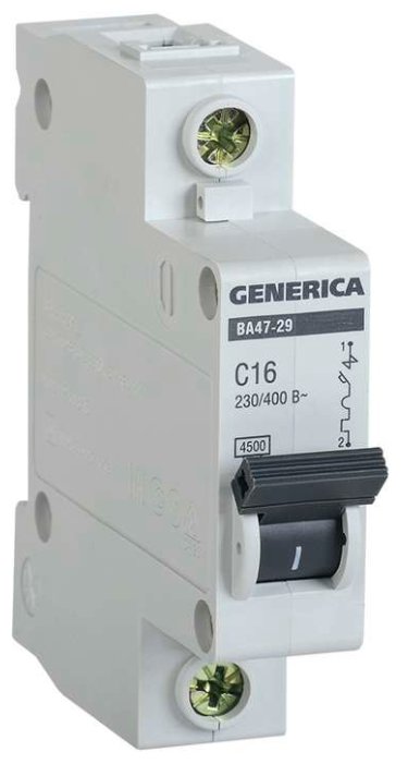 Автоматический выключатель IEK ВА 47-29 GENERICA 1P (C) 4,5kA (фото modal 1)