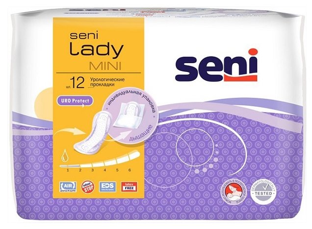 Урологические прокладки Seni Lady Mini (SE-095-MI12-RU1) (12 шт.) (фото modal 1)