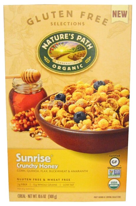 Готовый завтрак Natures Path Sunrise Crunchy Honey Cereal хлопья и воздушные зерна, коробка (фото modal 2)
