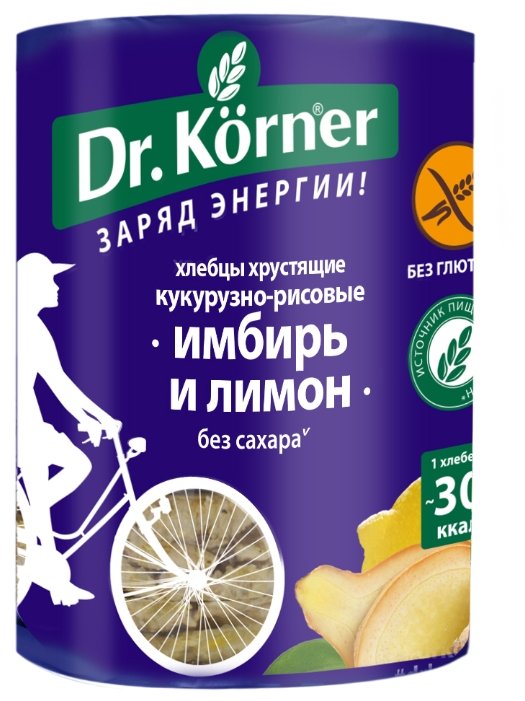 Хлебцы кукурузно-рисовые Dr. Korner имбирь и лимон 90 г (фото modal 1)