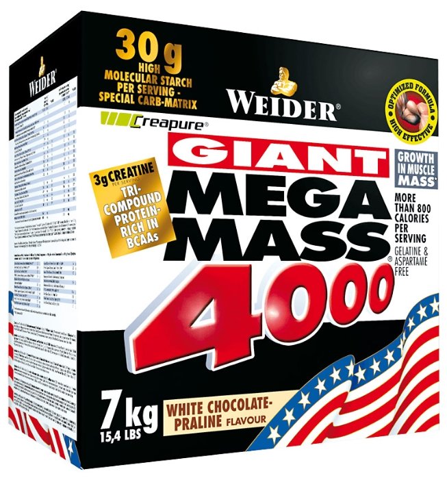 Гейнер Weider Mega Mass 4000 (7 кг) (фото modal 4)