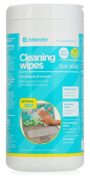 Defender Multipurpose Cleaning Wipes CLN 30322 влажные салфетки 100 шт. для экрана (фото modal 9)