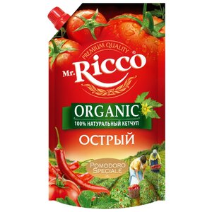 Кетчуп Mr.Ricco Острый organic с перцем чили и чесноком, дой-пак (фото modal nav 1)