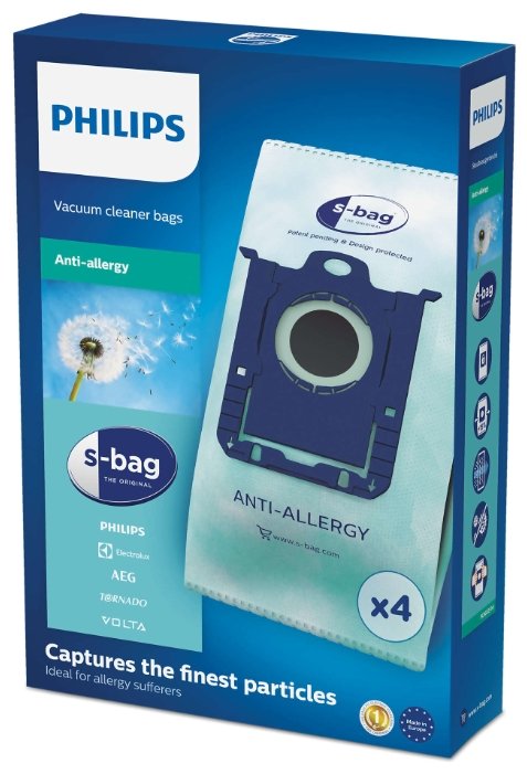 Philips FC8022/04 Антиаллергенные мешки S-bag (фото modal 1)