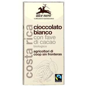 Шоколад Alce Nero белый с дроблеными зернами какао (фото modal nav 1)