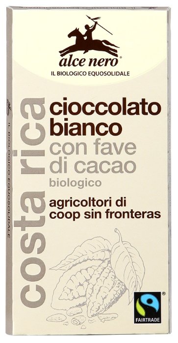 Шоколад Alce Nero белый с дроблеными зернами какао (фото modal 1)