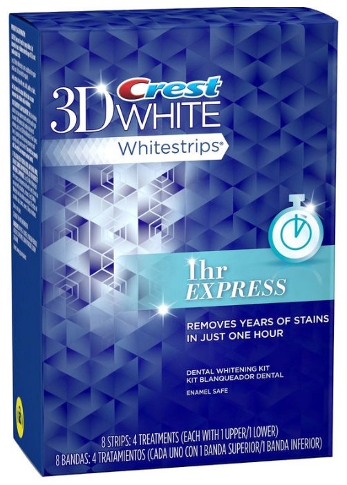 Crest отбеливающие полоски 3D White 1-Hour Express (фото modal 2)