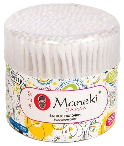 Ватные палочки Maneki Lovely с белым пластиковым стиком (CB937/СВ1132) (фото modal 1)