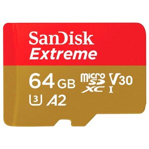 Карта памяти SanDisk Extreme microSDXC Class 10 UHS Class 3 V30 A2 160MB/s + SD adapter (фото modal nav 1)