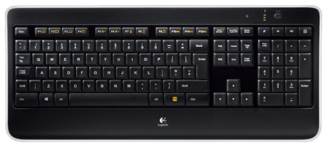 Клавиатура Logitech Wireless Illuminated Keyboard K800 Black USB (фото modal 2)