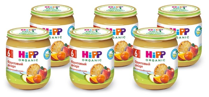Пюре HiPP фруктовый десерт (с 6 месяцев) 125 г, 6 шт (фото modal 1)