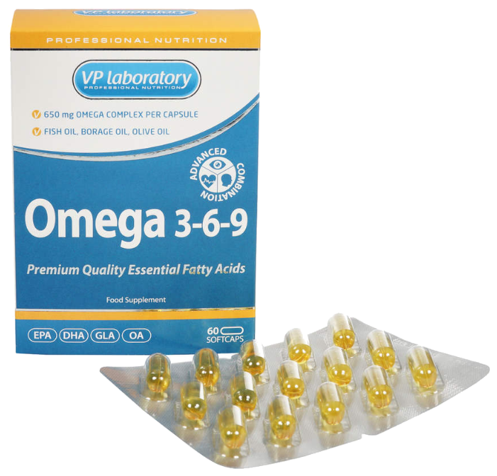 Омега жирные кислоты VP Laboratory Omega 3-6-9 (60 капсул) (фото modal 2)