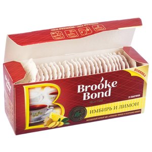 Чай черный Brooke Bond Имбирь и лимон ароматизированный в пакетиках (фото modal nav 3)
