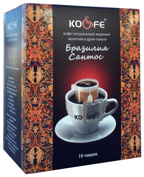 Молотый кофе KO&FE Бразилия Сантос, в дрип-пакетах (фото modal 2)
