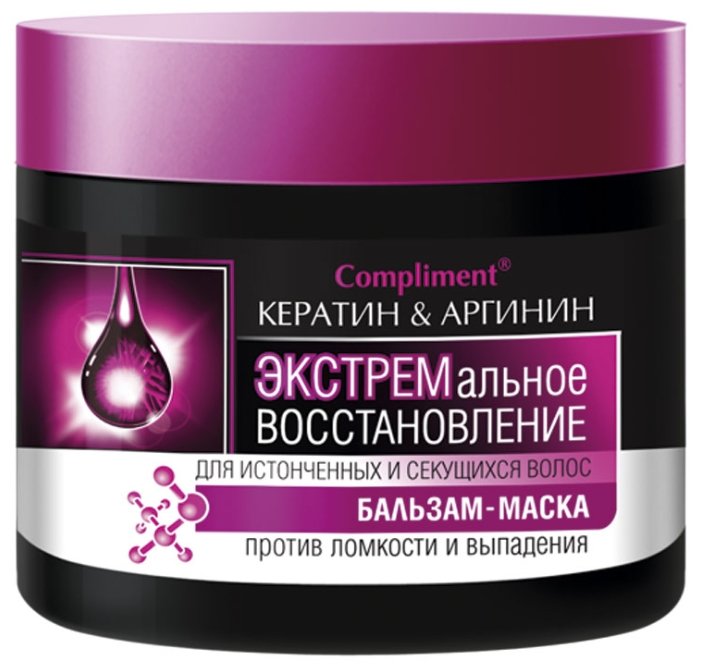 Compliment Кератин & Аргинин Бальзам-маска экстремальное восстановление для истонченных и секущихся волос (фото modal 1)