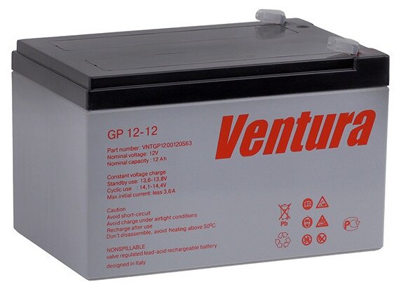 Аккумуляторная батарея Ventura GP 12-12 12 А·ч (фото modal 1)