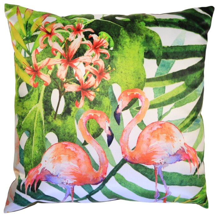 Подушка декоративная Gift'n'Home Два фламинго (зеленый фон) 35х35 см (PLW-35 2Flamingo(g)) (фото modal 1)