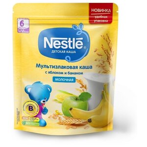 Каша Nestlé молочная мультизлаковая с яблоком и бананом (с 6 месяцев) 220 г дойпак (фото modal nav 1)