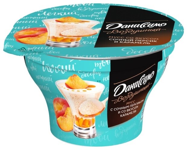 Йогуртный продукт Даниссимо мусс персик с карамелью 5.6%, 140 г (фото modal 1)