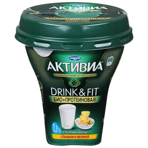 Йогурт Danone активиа actiregularis drink&fit с бананом и овсянкой 1.3%, 250 г (фото modal nav 1)