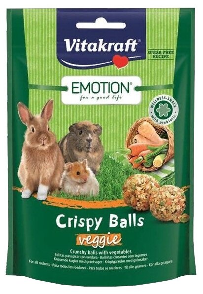 Лакомство для кроликов, грызунов Vitakraft Emotion Crispy Balls овощи (фото modal 1)