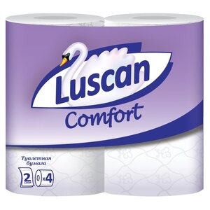 Туалетная бумага Luscan Comfort белая двухслойная (фото modal nav 1)