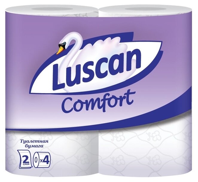 Туалетная бумага Luscan Comfort белая двухслойная (фото modal 1)