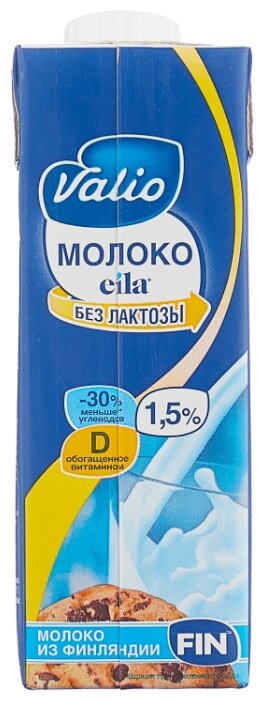 Молоко Valio ультрапастеризованное без лактозы 1.5%, 0.25 л (фото modal 2)