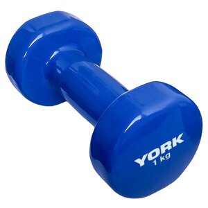 Гантель цельнолитая York Fitness DBY200 B26315 1 кг синяя (фото modal nav 1)