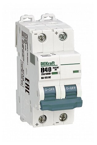 Автоматический выключатель DEKraft ВА-105 2P (B) 10kA 500В DC (фото modal 1)