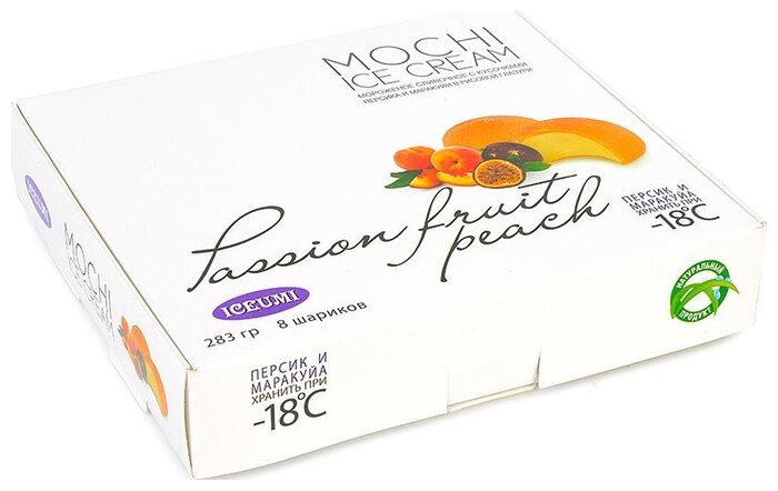 Мороженое Iceumi сливочное Mochi персик-маракуйя в рисовой глазури 283 г (фото modal 1)