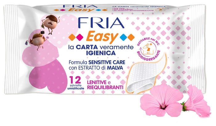 Влажная туалетная бумага FRIA Easy Sensitive Care formula с экстрактом мальвы (фото modal 1)
