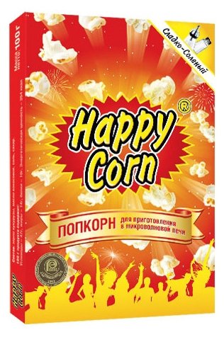 Попкорн Happy Corn сладко-солёный в коробке в зернах, 100 г (фото modal 1)