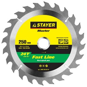 Пильный диск STAYER Fast Line 3680-250-30-24 250х30 мм (фото modal nav 1)