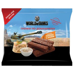 United Food Group гренки World of Tanks по-домашнему пшенично-ржаные со вкусом холодца с хреном, 80 г (фото modal nav 1)