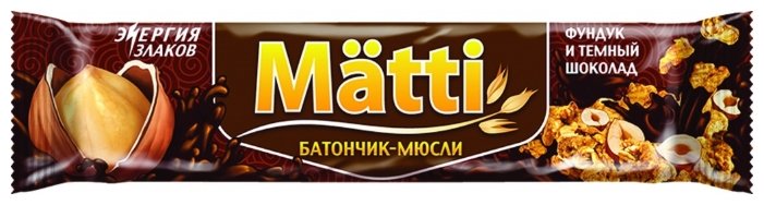 Злаковый батончик Matti Энергия злаков в шоколадной глазури Фундук и темный шоколад, 6 шт (фото modal 2)