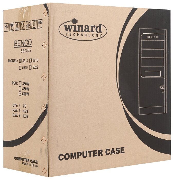 Компьютерный корпус Winard 5813B w/o PSU Black (фото modal 7)