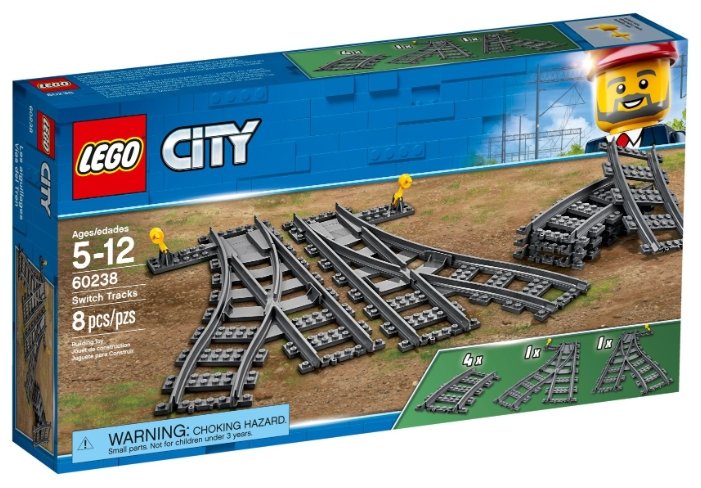Дополнительные элементы для конструктора LEGO City 60238 Рельсы и стрелки (фото modal 1)