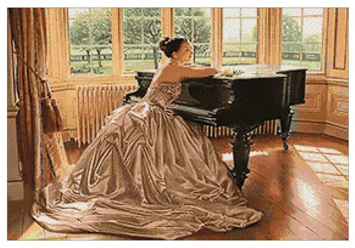 Гранни Набор алмазной вышивки Пианистка (ag821) 70x48 см (фото modal 1)
