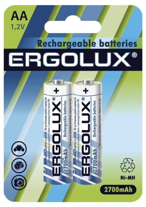Аккумулятор Ni-Mh 2700 мА·ч Ergolux Rechargeable batteries AA (фото modal 1)