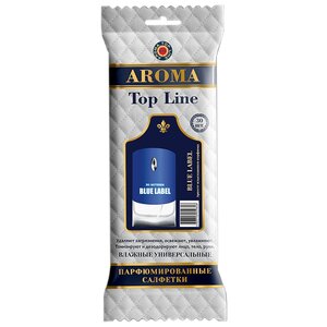 Влажные салфетки AROMA TOP LINE универсальные парфюмированные Blue Label №11 (фото modal nav 1)