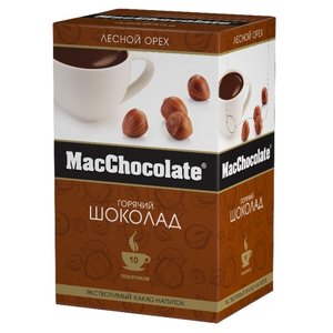 MacChocolate Горячий шоколад растворимый Лесной орех в пакетиках, коробка (фото modal nav 1)