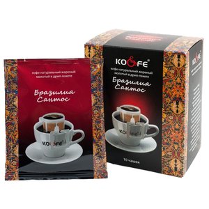 Молотый кофе KO&FE Бразилия Сантос, в дрип-пакетах (фото modal nav 1)