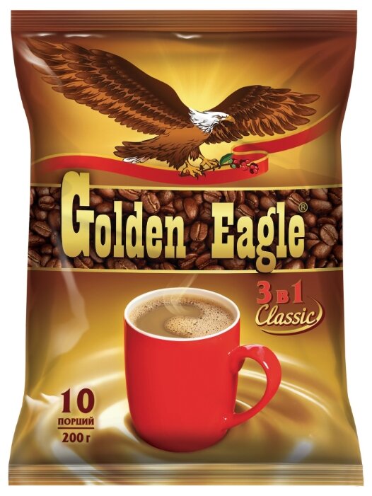 Растворимый кофе Golden Eagle 3 в 1 Classic, в пакетиках (фото modal 2)