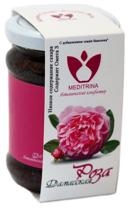 Ботанический конфитюр MEDITRINA из Дамасской розы, банка 300 г (фото modal 1)