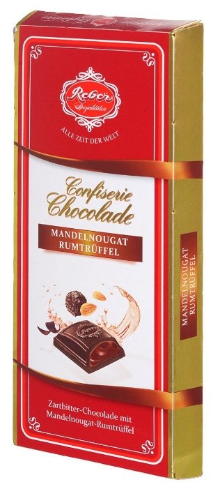 Шоколад Reber Горький Almond Praline-Rum Truffle с трюфильной начинкой из миндаля и рома (фото modal 1)