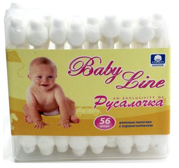 Ватные палочки Русалочка Baby line с ограничителем (фото modal 1)