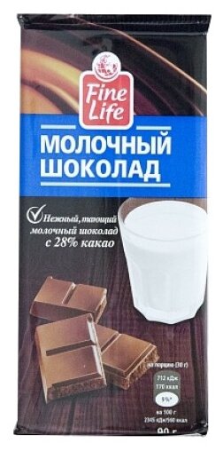 Шоколад Fine Life молочный (фото modal 1)